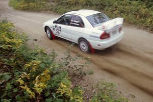 Chris Gilligan / Joe Petersen Mitsubishi Lancer Evo IV on Halverson Lake, SS1.