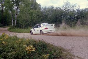 Ron Nelson / Bill Montgomery Mitsubishi Lancer Evo VII on Halverson Lake, SS1.