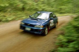 Bob Olson / Ryan Johnson Subaru 2.5 RS on Halverson Lake, SS1.