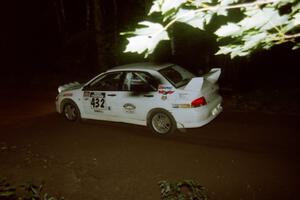 Ron Nelson / Bill Montgomery Mitsubishi Lancer Evo VII on SS4, Blue Trail.