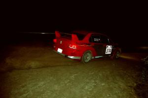 Leon Styles / John Dillon Mitsubishi Lancer Evo VII at night on SS8, Flying Finnish.