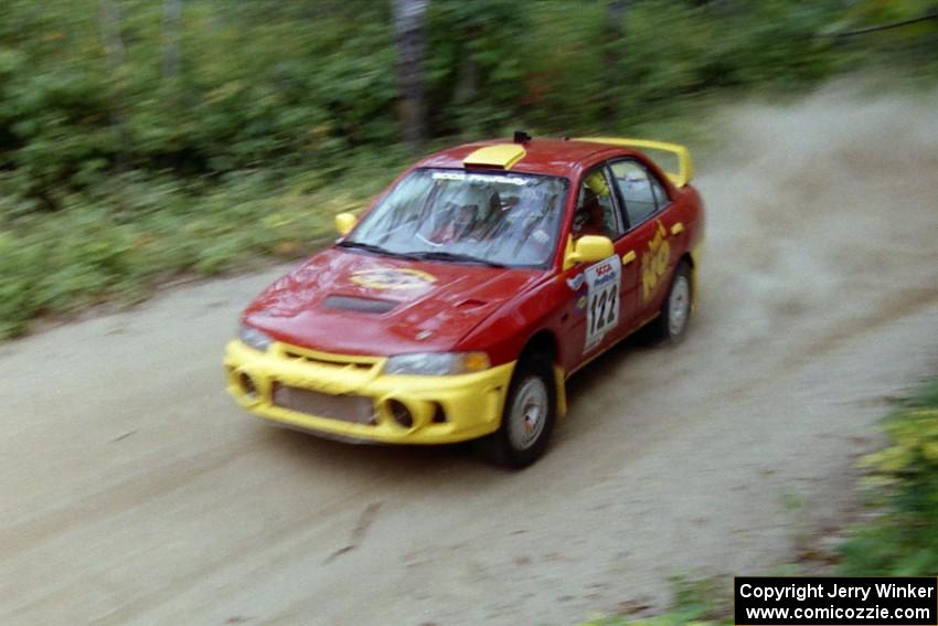 Dennis Martin / Kim DeMotte Mitsubishi Lancer Evo IV on Halverson Lake, SS1.