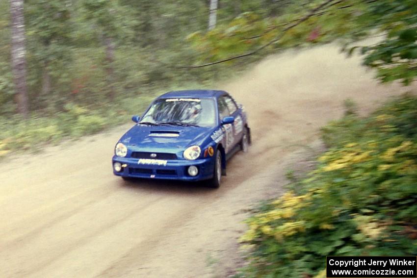 Mark Utecht / Jeff Secor Subaru WRX on Halverson Lake, SS1.