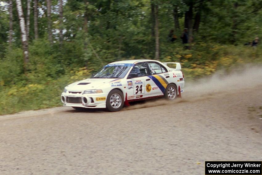 Pete Lahm / Bill Westrick Mitsubishi Lancer Evo IV on Halverson Lake, SS1.