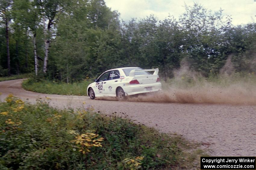 Ron Nelson / Bill Montgomery Mitsubishi Lancer Evo VII on Halverson Lake, SS1.