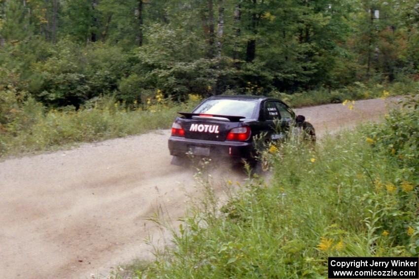 Pat Moro / Neil Smith Subaru WRX on Halverson Lake, SS1.