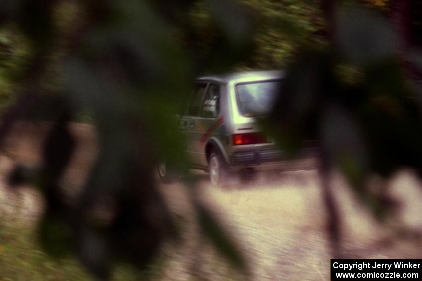 Chris Wilke / Mike Wren VW Rabbit on Halverson Lake, SS1.