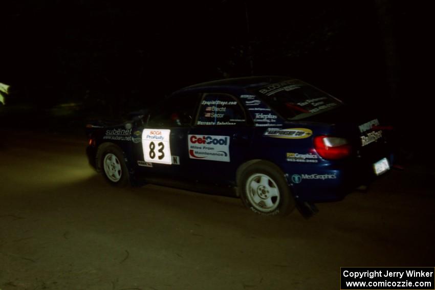 Mark Utecht / Jeff Secor Subaru WRX on SS4, Blue Trail.