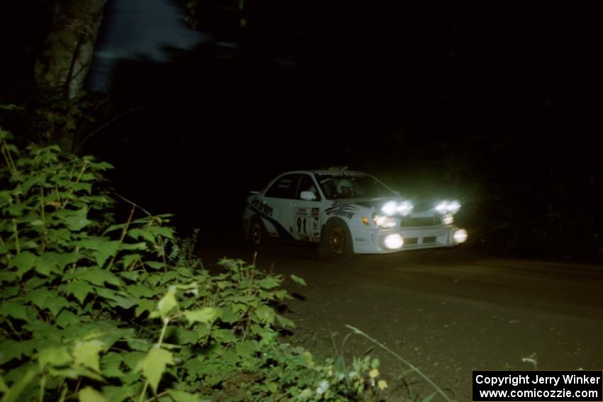 Jonathan Bottoms / Carolyn Bosley Subaru WRX on SS4, Blue Trail.