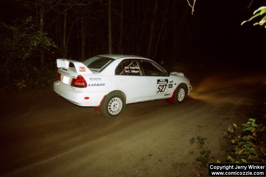 Chris Gilligan / Joe Petersen Mitsubishi Lancer Evo IV on SS4, Blue Trail.