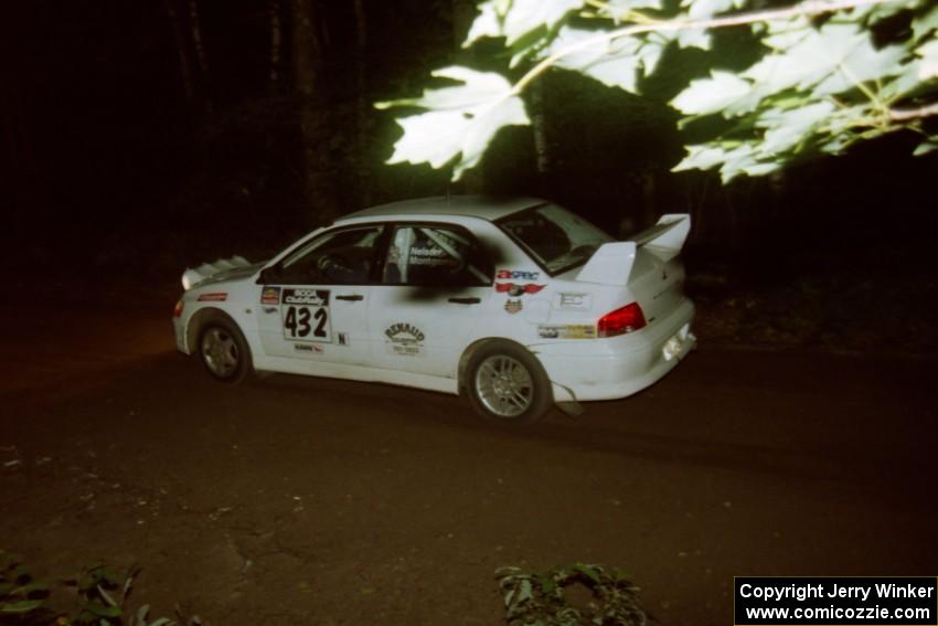 Ron Nelson / Bill Montgomery Mitsubishi Lancer Evo VII on SS4, Blue Trail.