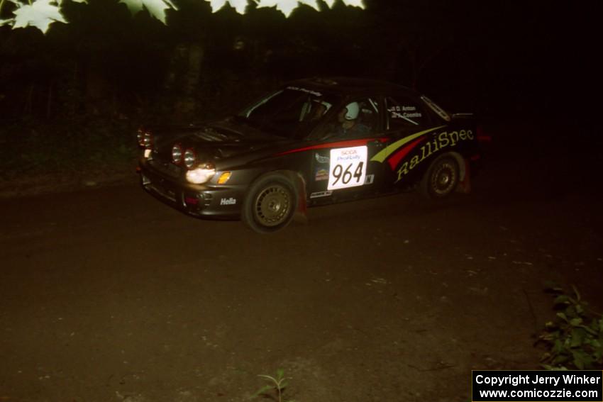 Dave Anton / Andrew Coombs Subaru WRX on SS4, Blue Trail.