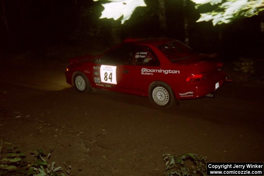 J.B. Niday / Dave Kean Subaru Impreza on SS4, Blue Trail.