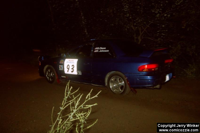 Bob Olson / Ryan Johnson Subaru 2.5 RS on SS4, Blue Trail.