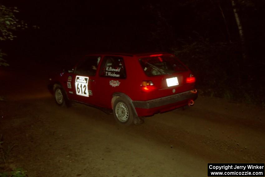 Karl Biewald / Ted Weidman VW GTI on SS4, Blue Trail.