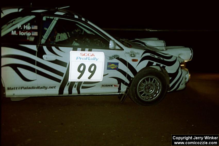 Matt Iorio / Philip Ho Subaru Impreza STi at night on SS8, Flying Finnish.