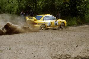 Lauchlin O'Sullivan / Scott Putnam Subaru Impreza at the SS9 (Heart Lake) spectator area.