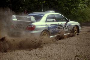 Peter Workum / Alex Gelsomino Subaru WRX STi at the SS9 (Heart Lake) spectator area.