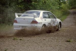 Ron Nelson / Bill Montgomery Mitsubishi Lancer Evo VII at the SS9 (Heart Lake) spectator area.