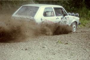 Chris Wilke / Mike Wren VW Rabbit at the SS9 (Heart Lake) spectator area.