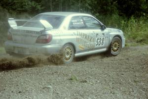 Robert Borowicz / Mariusz Malik Subaru WRX at the SS9 (Heart Lake) spectator area.