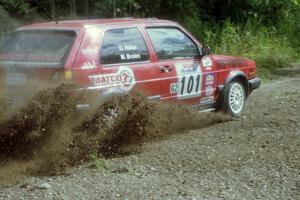 Mark Brown / Ole Holter VW GTI at the SS9 (Heart Lake) spectator area.