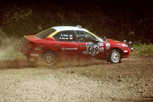 Scott Parrott / Breon Nagy Dodge Neon at the SS9 (Heart Lake) spectator area.