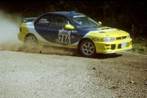 Joan Hoskinson / Rob Bohn Subaru Impreza 2.5RS at the SS9 (Heart Lake) spectator area.