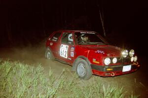 Karl Biewald / Ted Weidman VW GTI on SS14, South Smoky Hills.