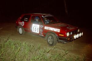 Mark Brown / Ole Holter VW GTI on SS14, South Smoky Hills.