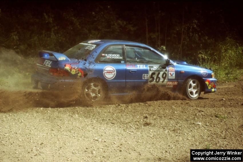 Kazimierz Pudelek / Marek Cichocki Subaru Impreza at the SS9 (Heart Lake) spectator area.