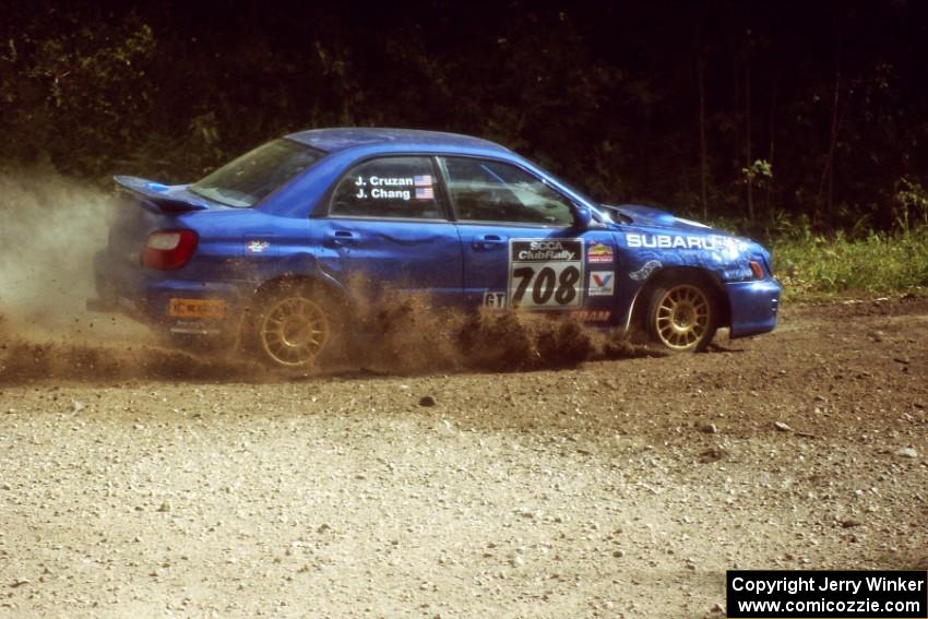 Josh Chang / Jeff Cruzan Subaru WRX at the SS9 (Heart Lake) spectator area.