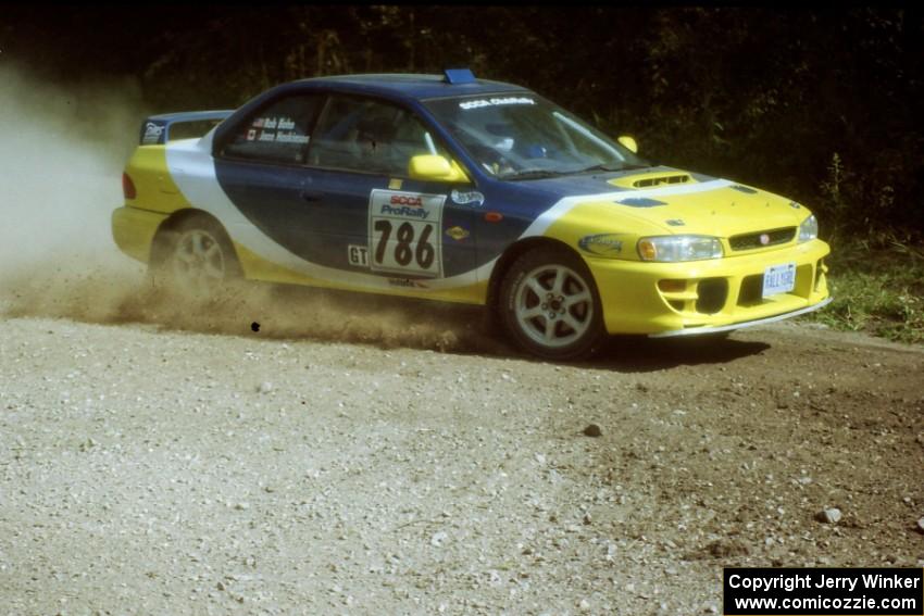 Joan Hoskinson / Rob Bohn Subaru Impreza 2.5RS at the SS9 (Heart Lake) spectator area.