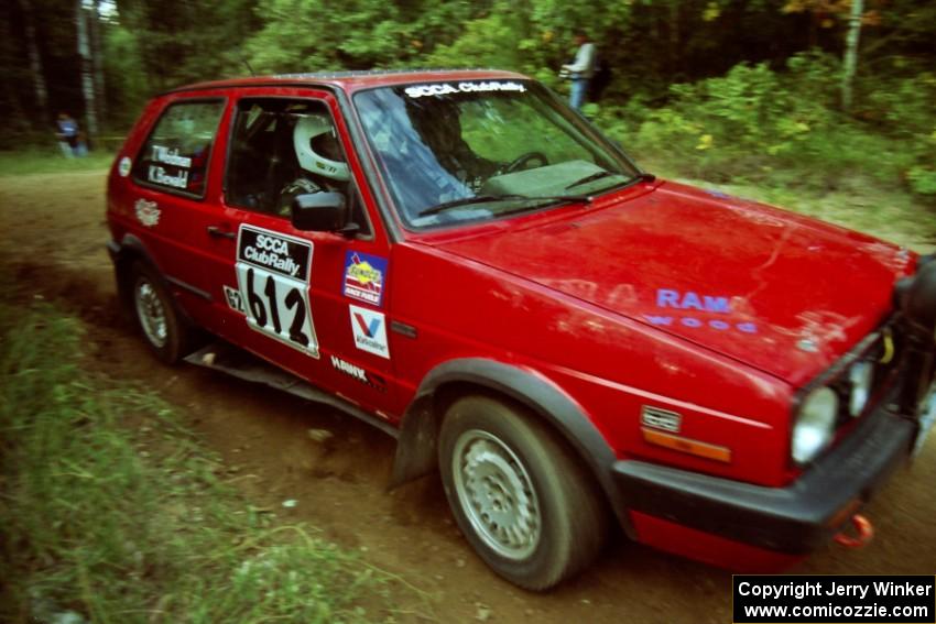 Karl Biewald / Ted Weidman VW GTI at a 90-right on SS13, Indian Creek.