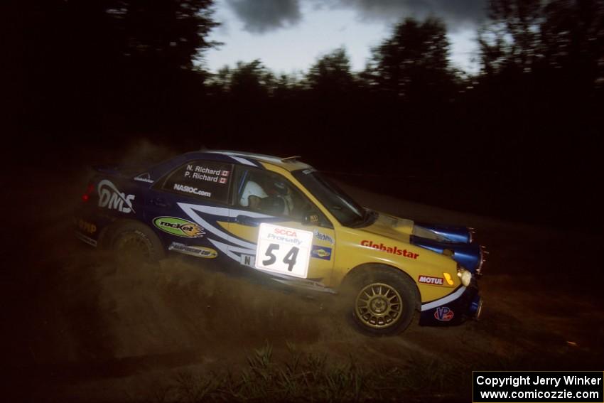 Pat Richard / Nathalie Richard Subaru WRX on SS14, South Smoky Hills.