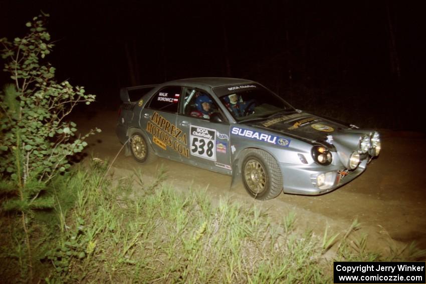 Robert Borowicz / Mariusz Malik Subaru WRX on SS14, South Smoky Hills.