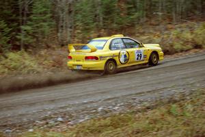 Tim O'Neil 	/ Martin Headland Subaru Impreza near the start of SS1, Herman.