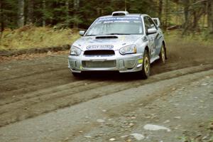 Peter Workum / Alex Gelsomino Subaru WRX STi near the start of SS1, Herman.