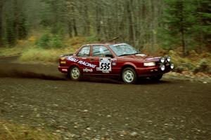 Jake Himes / Silas Himes Nissan Sentra SE-R near the start of SS1, Herman.