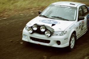 Eric Burmeister / Dave Shindle Mazda Protege MP3 near the start of SS1, Herman.