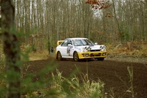 Daniel Dondzik / Lukasz Szela Subaru Impreza near the start of SS1, Herman.