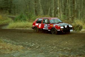 Dave Grenwis / Dan Goldman VW GTI near the start of SS1, Herman.