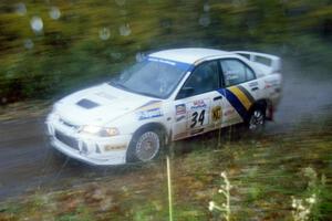 Pete Lahm / Bill Westrick Mitsubishi Lancer Evo IV on SS8, Gratiot Lake.