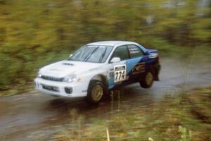 Otis Dimiters / Christian Edstrom Subaru WRX on SS8, Gratiot Lake.