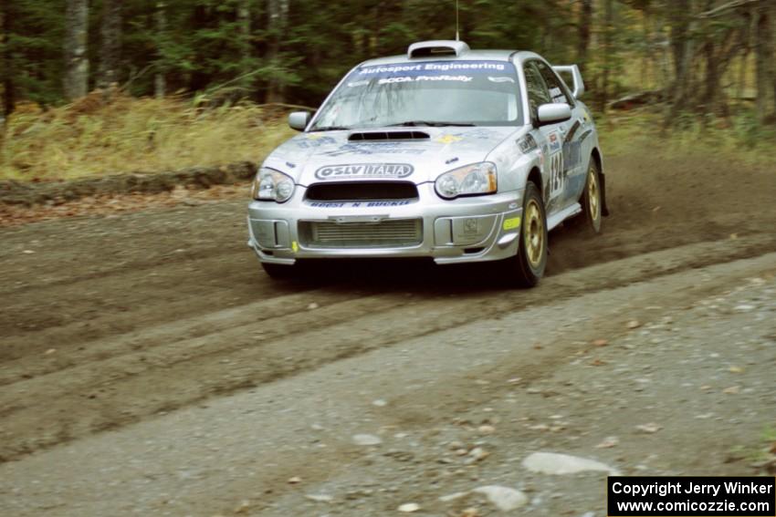 Peter Workum / Alex Gelsomino Subaru WRX STi near the start of SS1, Herman.