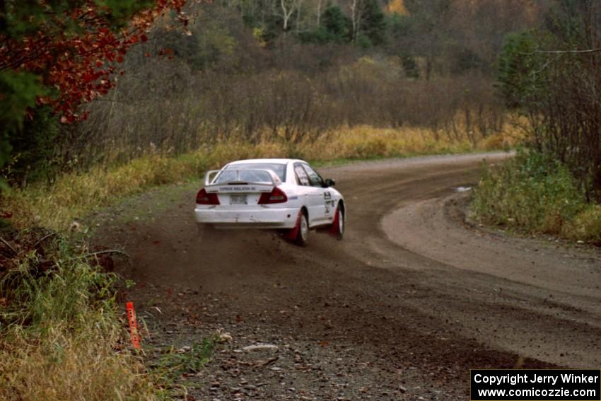 Chris Gilligan / Joe Petersen Mitsubishi Lancer Evo IV near the start of SS1, Herman.