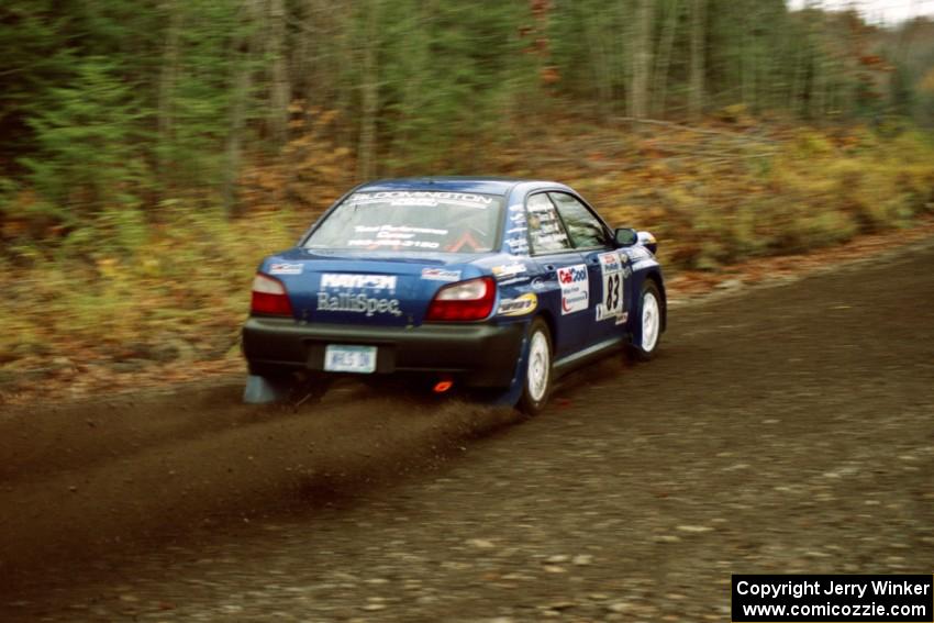 Mark Utecht / Jeff Secor Subaru WRX near the start of SS1, Herman.