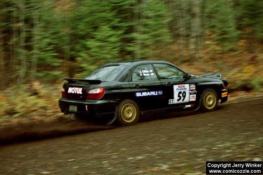 Pat Moro / John Dillon Subaru WRX near the start of SS1, Herman.