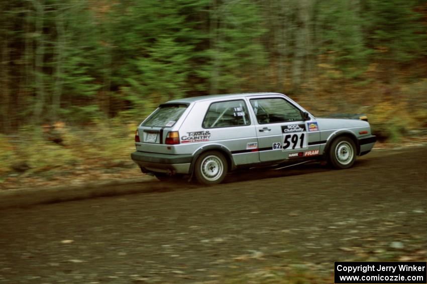 Dave Cizmas / Brady Sturm VW GTI near the start of SS1, Herman.