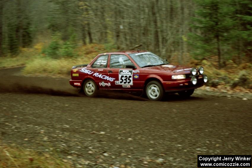 Jake Himes / Silas Himes Nissan Sentra SE-R near the start of SS1, Herman.